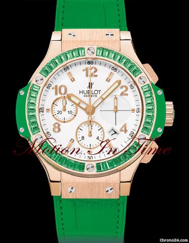 Hublot BIG BANG TUTTI FRUTTI "GREEN APPLE" ROSE GOLD BAGUETTE 41mm