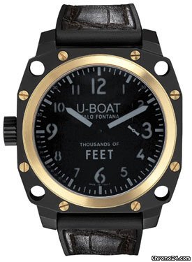 U-Boat Thousands Of Feet 50 Black Steel and Gold