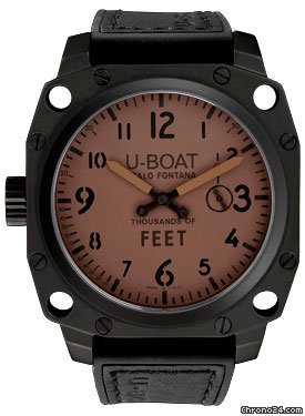 U-Boat Thousands Of Feet 50 Black Steel Brushed