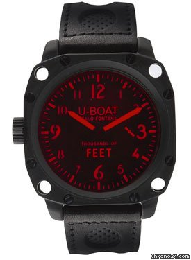 U-Boat Thousands Of Feet 50 Black Steel Brushed