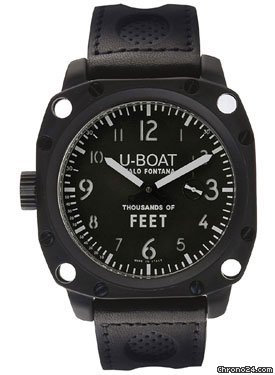 U-Boat Thousands Of Feet 50 Black Steel Brushed
