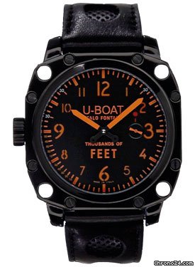 U-Boat Thousands Of Feet 50 Black Steel Brushed