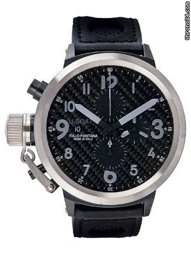 U-Boat Flightdeck 43 Black and Stainless Steel
