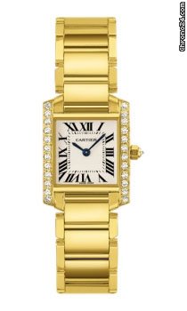 Cartier Tank Francaise Small Gold With Diamonds