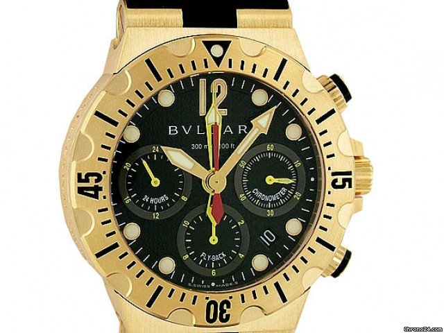 Bulgari Diagono Professional Scuba Flyback Chronograph 18kt Gelbgold 40mm