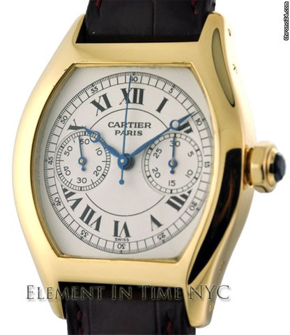 Cartier Tortue Monopulsante Chrono 18k Yellow Gold B+P