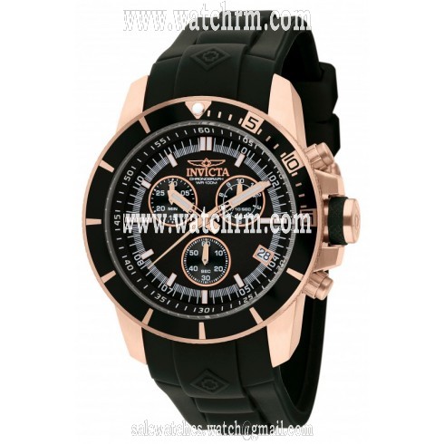 Invicta Pro Diver Chronograph Black Dial Black Polyurethane Men's Watch 11750