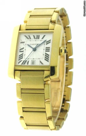 Cartier Tank Francaise Gold 18K Watch Automatic men large W50003N2
