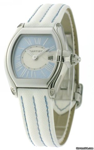 Cartier Roadster Steel Small Blue dial W62053V3