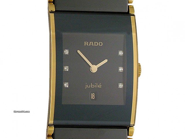 Rado Integral Ceramica Jubile Keramik/Gelbgold Diamond 35x24mm