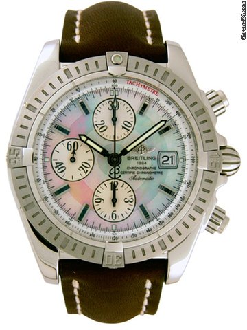 Breitling Windrider Chronomat Evolution Mother-of-pearl Steel Brown Mens Watch A1335611-A569BRLT