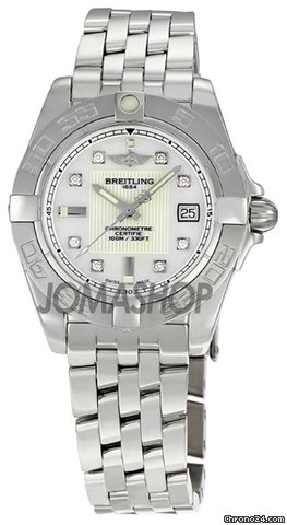 Breitling Galactic 32 Mother of Pearl Diamond Dial Ladies Watch A71356L2-A708SS