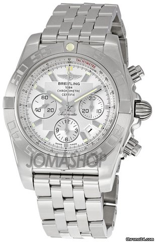 Breitling Chronomat B01 Silver Dial Chronograph Mens Watch AB011011-G684SS