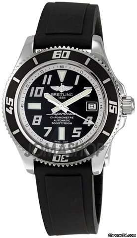 Breitling SuperOcean Black and Silver Dial Mens Watch A1736402-BA29BKPD