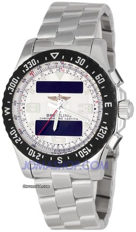 Breitling Airwolf Raven Silver Dial Mens Analog-Digital Watch A7836434-G653SS