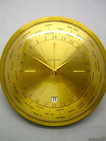 Jaeger-LeCoultre Tischuhr Weltzeit vergoldet 8 Tage Werk