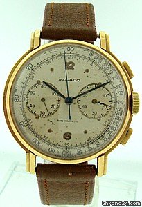 Movado Chronograph With Flat Pushers 18kPG R9023