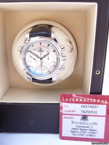 replica Omega Limited Edition 037 / 107 De Ville Rattrapante in Platinum WATCHES 1 