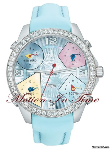 Jacob & Co. The Five Time Zone Watch Pastel Dial w/ 5.00ct Diamond
