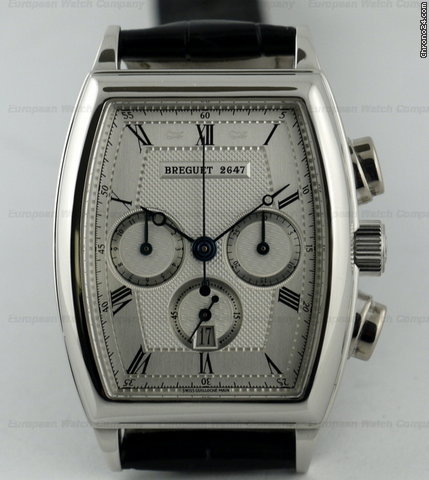 Breguet Heritage Chronograph Platinum Silver Guilloche Dial 32MM
