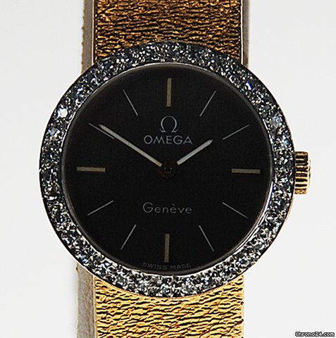 Omega 18K Y/G, MANUAL WIND, DIAMOND -