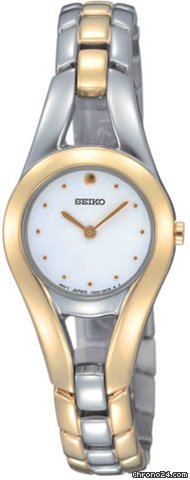 Seiko Two-tone Stainless Steel White Dial Dress Ladies Watch SUJF60