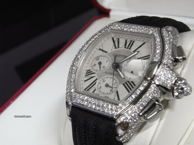Cartier Roadster XL Chrono Custom Diamond Set
