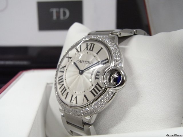 replica Cartier Ballon Bleu Mid Size Custom Diamond Set WATCHES 1 