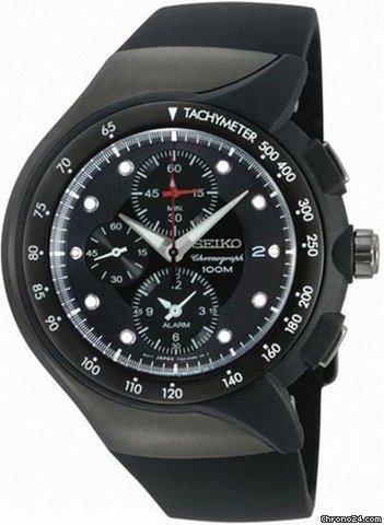Seiko Streamline Black Rubber Strap Chronograph Mens Watch SNAD45P2