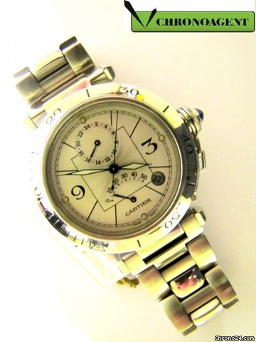 replica Cartier Pasha Riserva Di Carica Doppio Fuso Orario In Acciaio Box & Paper WATCHES 1 