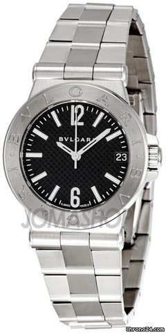 Bulgari Diagono Black Dial Stainless Steel Ladies Watch DG29BSSD