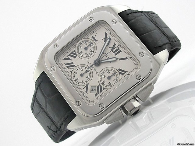 Cartier Herren "SANTOS 100 CHRONOGRAPH" Edelstahl Automatik