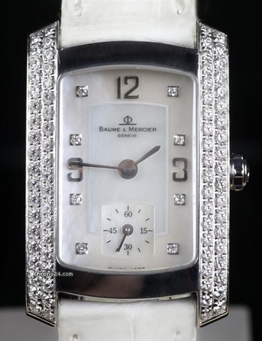 replica Baume & Mercier Hampton Milleis 18k White Gold Diamonds WATCHES 1 