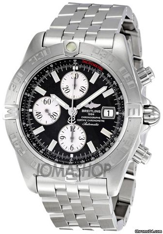 Breitling Chrono Galactic Black Dial Mens Watch A1336410-B719SS