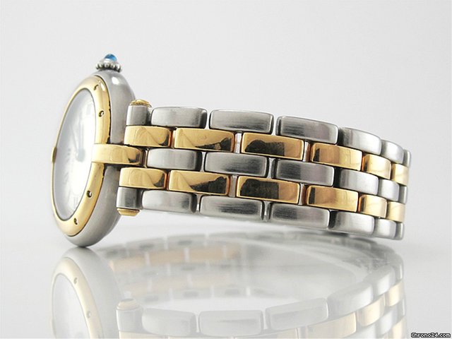 replica Cartier Damen "PANTHERE RONDE" Stahl / Gelbgold Quarz WATCHES 1 