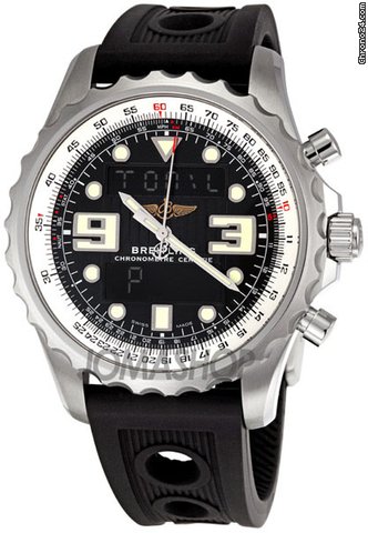 Breitling Chronospace Black Digital Analog Dial Mens Watch A7836534-BA26BKOR