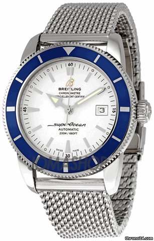 Breitling SuperOcean Blue Dial Stainless Steel Mens Watch A1732116-G717SS