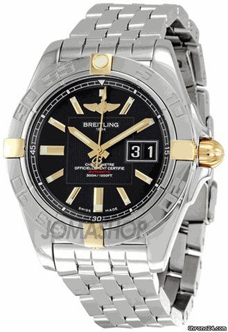 Breitling Galactic 41 Black Dial Stainless Steel Mens Watch B49350L2-BA08SS