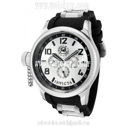 Invicta Men's Russian Diver Silver Dial Black Rubber 1800