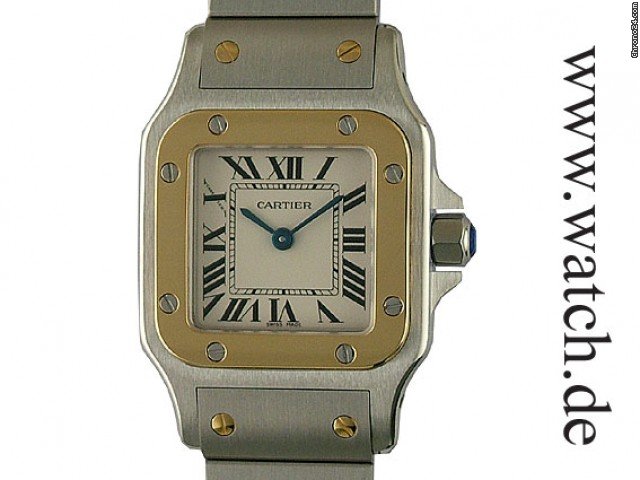Cartier Santos Galbee PM kleines Modell Stahl/Gelbgold 35x24mm