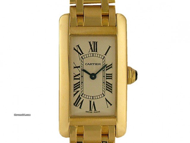 Cartier Tank Americaine PM kleines Modell Gelbgold 35x19mm