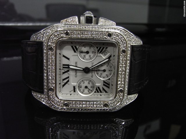 Cartier Santos 100 XL Chronograph Diamond Set