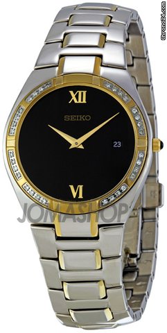 Seiko Diamond Two-Tone Stainless Steel Mens Watch SKP338
