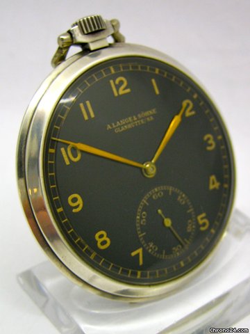 A. Lange & Sohne offene Taschenuhr 900/000 Silber Kaliber 80