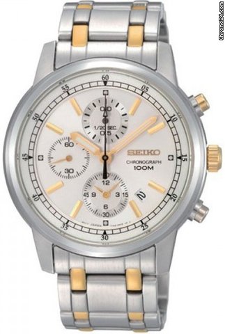 Seiko Chronograph Two-tone Mens Watch SNDC29