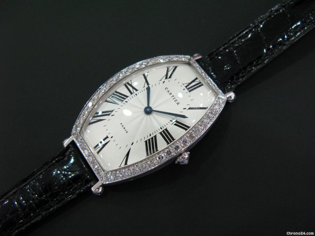 replica Cartier Tonneau 18k White Gold & Diamonds Special WATCHES 1 