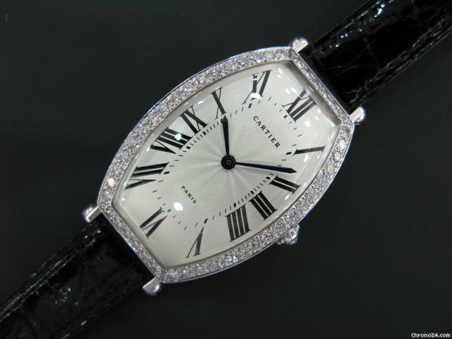 Cartier Tonneau 18k White Gold & Diamonds Special