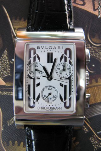 Bulgari Rettangolo Ss Chronograph Date Quartz  Rare