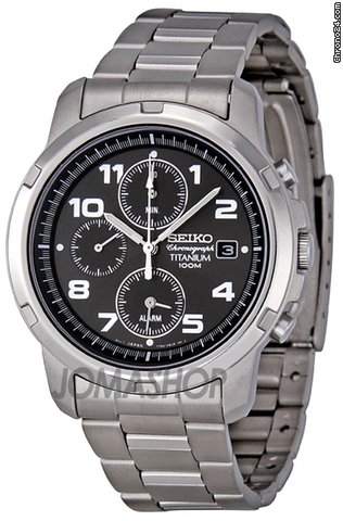 Seiko Titanium Black Dial Mens Watch SNA113