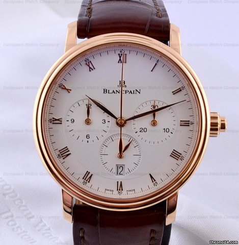 Blancpain Villeret Single Button Chronograph 18K Rose Gold NEW